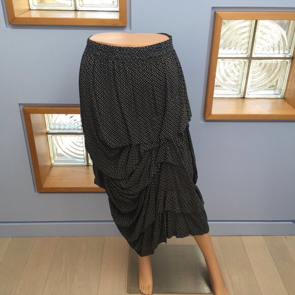 Black and White Dot Ruched Skirt by Dress to Kill Size 1